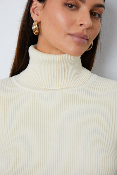 Turtleneck Dropped Shoulder Sweater Set