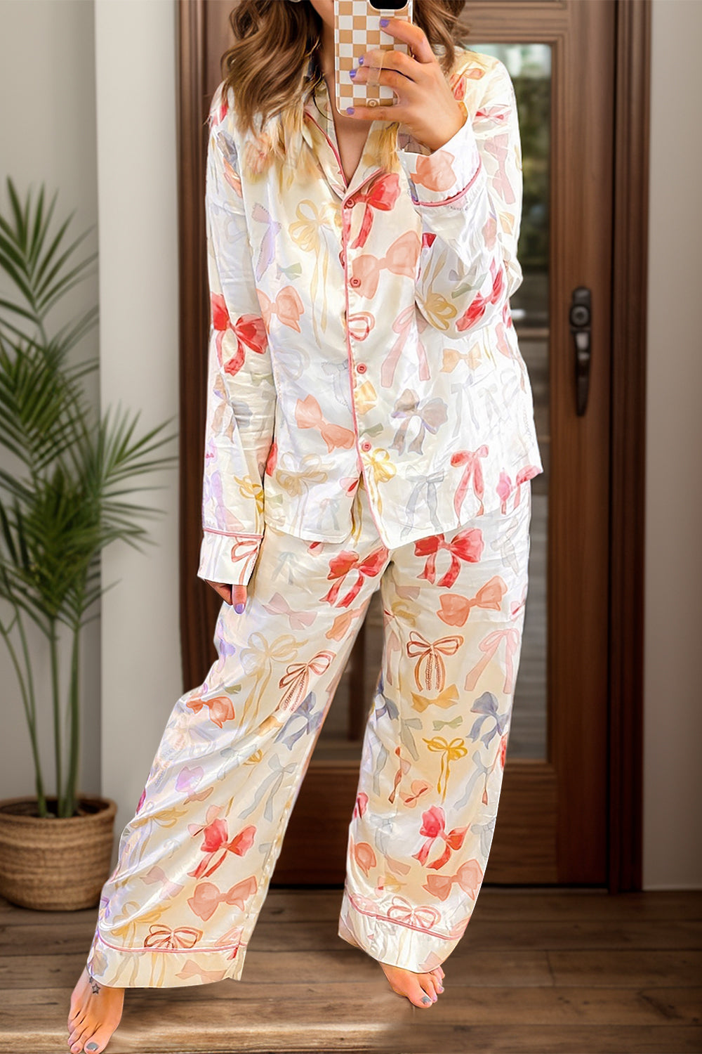 Bow Printed Lounge Set