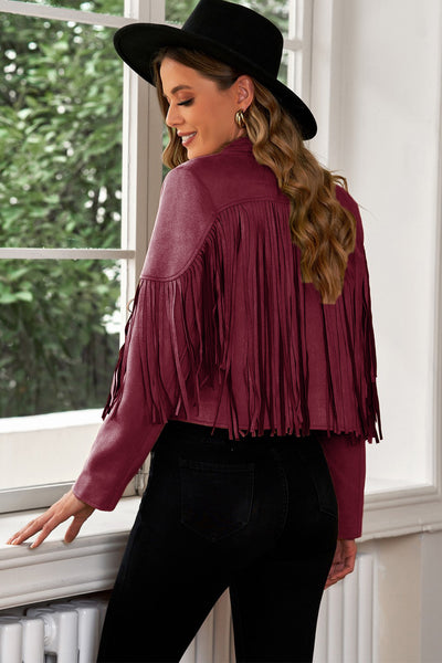 Fringe Trim Cropped Blazer