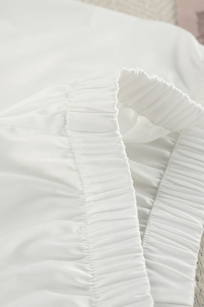 White Feather Trim Lounge Set