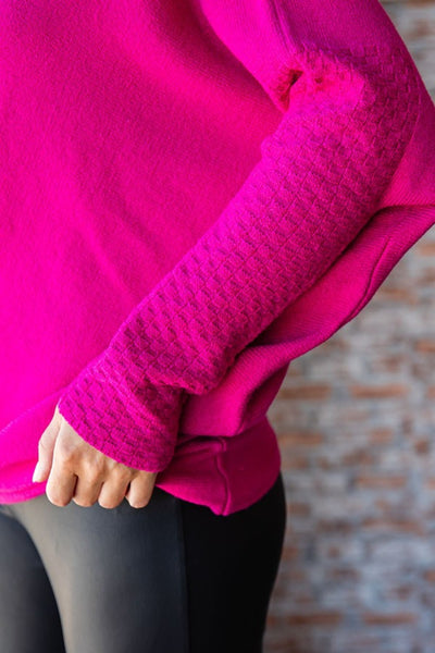 Fuchsia Dolman Sleeve Sweater