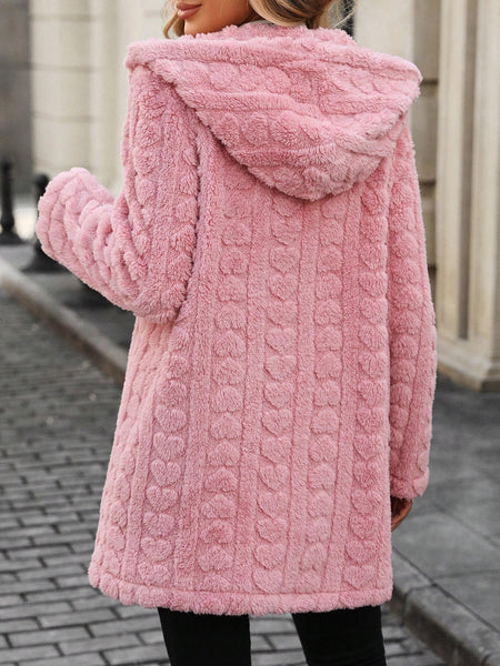 My Heart is Open Hooded Fuzzy Coat