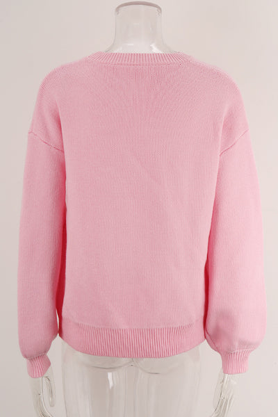 Blush Pink Bow Sweater