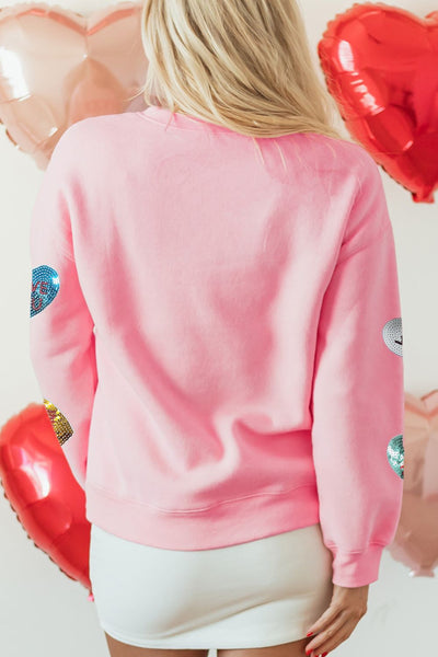 Sequins Conversation Heart Sweatshirt