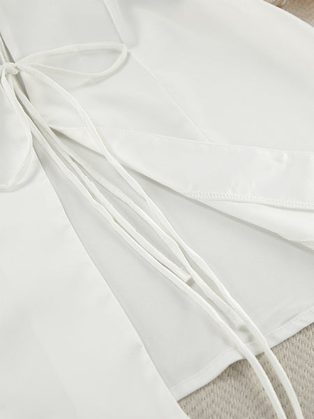 White Feather Trim Lounge Set